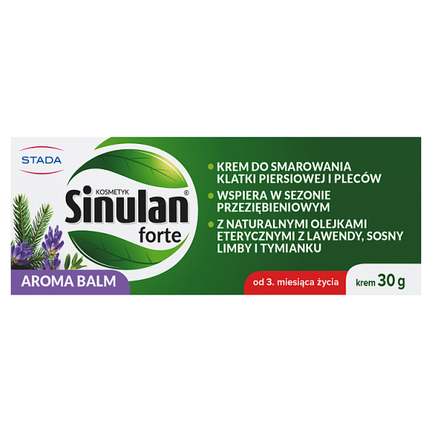 Sinulan Forte Aroma Balm, krem do smarowania klatki piersiowej i pleców od 3. miesiąca życia, 30 g  - zdjęcie produktu