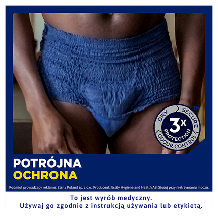 Majtki chłonne Tena Men Pants Plus, rozmiar L, 8 sztuk - Układ moczowy