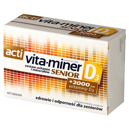 Vita-miner Senior D3, 60 tabletek - SUPLEMENT DIETY