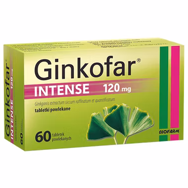 Ginkofar intense 120 mg, 60 tabletek powlekanych