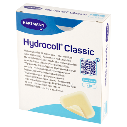 Hydrocoll Classic, opatrunek hydrokoloidowy, 5 cm x 5 cm, 10 sztuk - 26942327072446