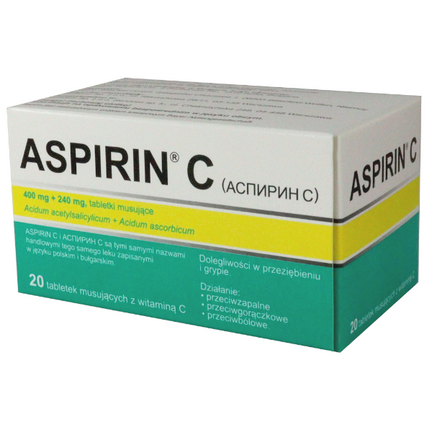 Aspirin C, 20 tabletek musujących (import równoległy Inpharm) - zdjęcie produktu