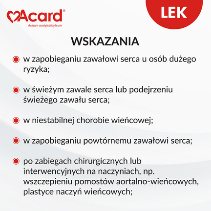 Acard 75 mg, 60 tabletek dojelitowych - TABLETKI DOJELITOWE