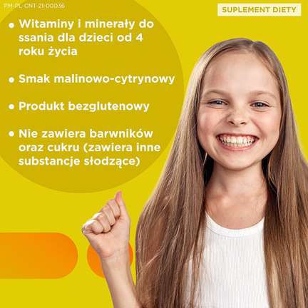 Centrum Junior, zestaw witamin i minerałów dla dzieci 4+, 30 tabletek do ssania - SUPLEMENT DIETY