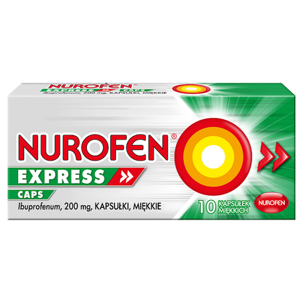 Nurofen Express Caps, 200 mg, 10 kapsułek - zdjęcie produktu