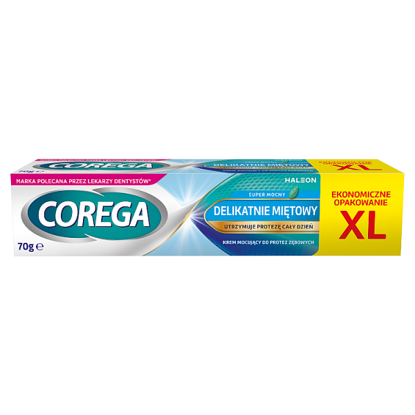 COREGA Super Mocny Delikatnie Miętowy, krem do protez zębowych, 70 g