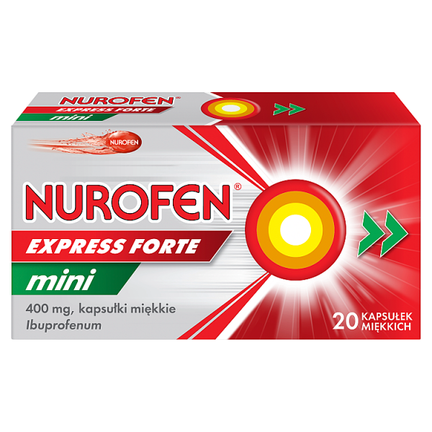 Nurofen Express Forte mini 400 mg, 20 kapsułek - zdjęcie produktu