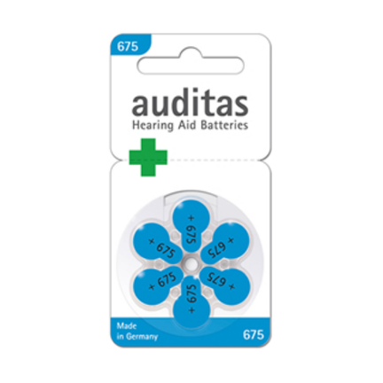 Auditas Baterie do aparatów słuchowych TYP675 1,4V/650 mAh, 6 sztuk - zdjęcie produktu