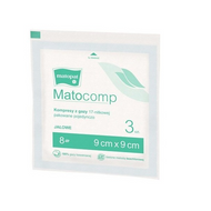 Matocomp, kompres jałowy, 8 warstwowy, 9cm x 9cm, 3 sztuki