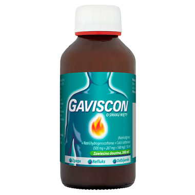Gaviscon o smaku mięty, na zgagę i refluks, zawiesina doustna, 300 ml