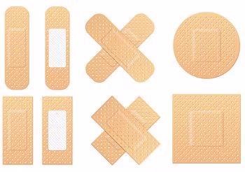 Różne kształty plasterków na niewielkie rany