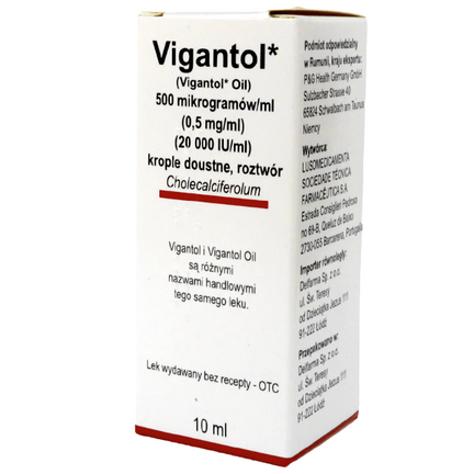 Vigantol 20 000 IU, krople doustne, 10 ml (import równoległy Delfarma) - zdjęcie produktu