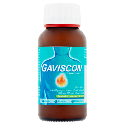 Gaviscon o smaku mięty, na zgagę i refluks, zawiesina doustna, 150 ml - zdjęcie produktu