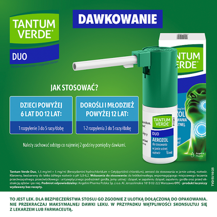 Tantum Verde Duo, spray, 15 ml - Dorosły, Młodzież, Senior