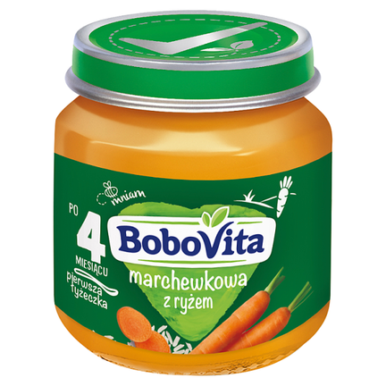 Bobovita Marchewkowa z ryżem po 4 miesiącu, 125 g - zdjęcie produktu