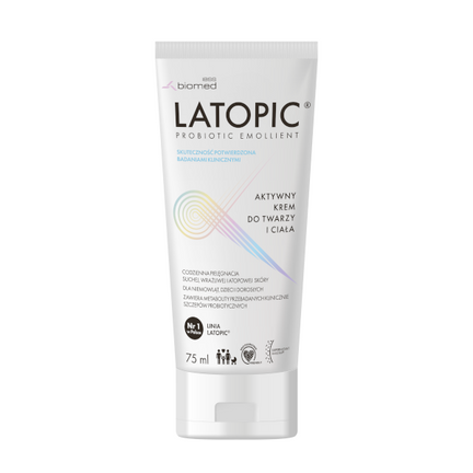 Latopic Probiotic Emollient, krem do twarzy i ciała, od 1 dnia życia, 75 ml - zdjęcie produktu