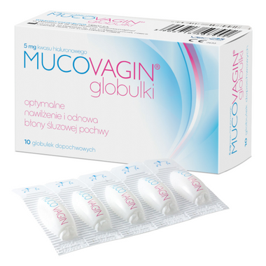 Mucovagin, nawilu017cenie i odnowa bu0142ony u015bluzowej pochwy, 10 globulek dopochwowych