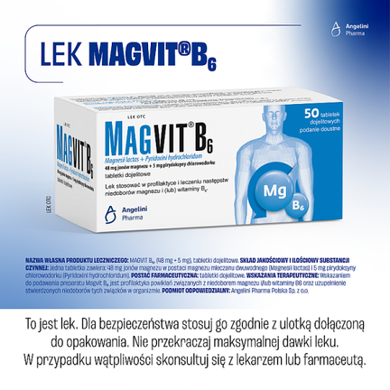 Magvit B6, 50 tabletek powlekanych dojelitowych - Układ mięśniowy, Układ nerwowy