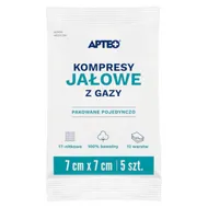 Kompresy jałowe z gazy 7 cm x 7 cm, 5 sztuk