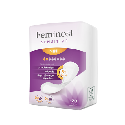 Feminost Sensitive Mini, podpaski urologiczne, 20 sztuk - zdjęcie produktu