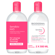 Zestaw: Bioderma Sensibio H2O, woda micelarna, 2 x 500 ml