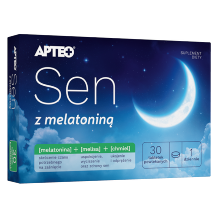 Sen APTEO, 30 tabletek powlekanych, produkt z krótką datą ważności - zdjęcie produktu