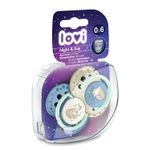 Lovi, smoczek silikonowy dynamiczny 0-6 m Night&Day, 2 sztuki