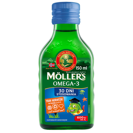 Möller’s Tran Norweski o aromacie owocowym, 150 ml - zdjęcie produktu