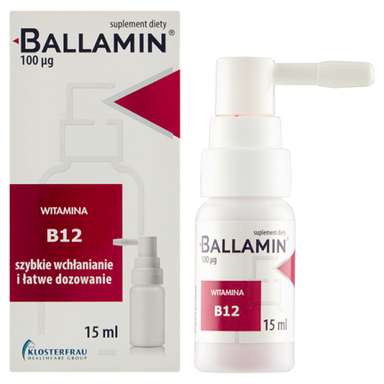 Ballamin, witamina B12, spray, 15 ml - zdjęcie produktu