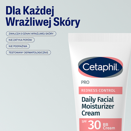 Cetaphil Pro Redness Control krem nawilżający na dzien SPF 30, 50 ml - Dorosły, Senior