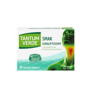 Tantum Verde smak eukaliptusowy 3 mg, 20 pastylek twardych