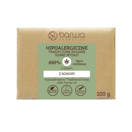 BARWA Barwa, Szare Mydło z olejem z konopii, 100 g
