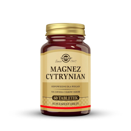 Solgar Magnez Cytrynian, tabletki, 60 sztuk - zdjęcie produktu