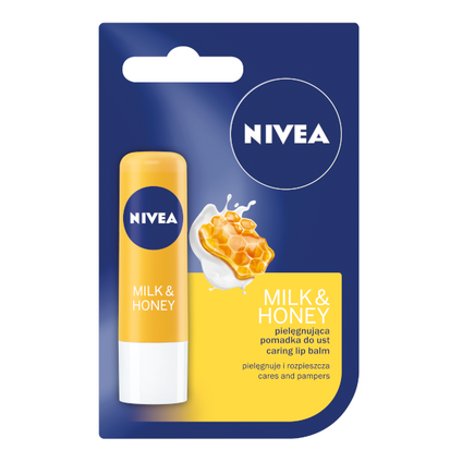 BEIERSDORF-LECHIA Nivea Milk &amp; Honey, pielęgnująca pomadka do ust, 4,8 g — Składniki i ocena