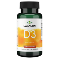 Swanson Witamina D3 2000 IU, 250 kapsułek