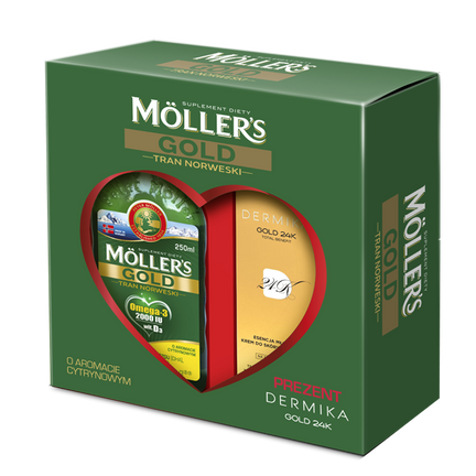 Tran  Möller’s Gold 250 ml + krem Dermika Gold 24K - zdjęcie produktu