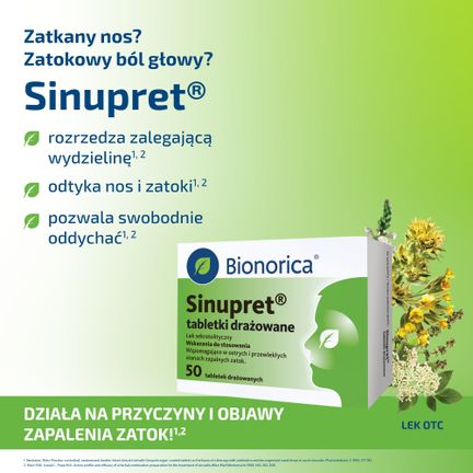 Sinupret, 50 tabletek drażowanych - 5909990763818