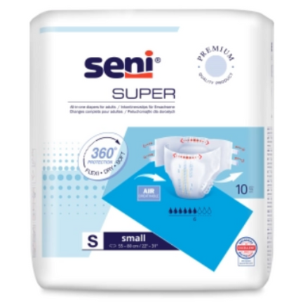 Pieluchomajtki na rzepy Seni Super, Rozmiar S, 10 sztuk - zdjęcie produktu