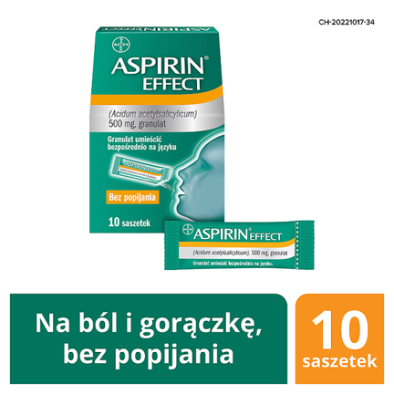 Aspirin Effect 500 mg, 10 saszetek - opakowanie produktu