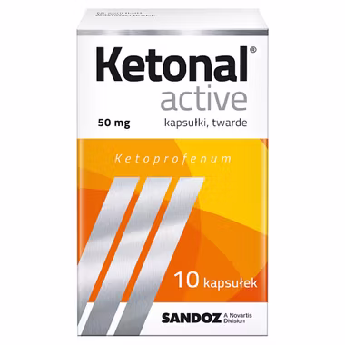 Ketonal Active 50 mg, 10 kapsułek twardych
