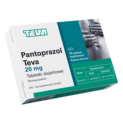 Pantoprazol Teva 20 mg, 14 tabletek dojelitowych - zdjęcie produktu
