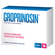 Groprinosin 500 mg, lek przeciwwirusowy i zwiększający odporność, 20 tabletek
