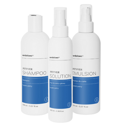 Verdelove Pityver, szampon + emulsja + płyn do skóry głowy, zestaw - zdjęcie produktu