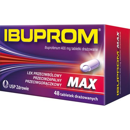 Ibuprom Max, 48 tabletek drażowanych - zdjęcie produktu