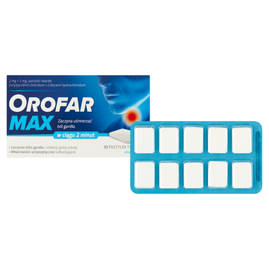 Orofar Max 2 mg + 1 mg, 30 tabletek do ssania
