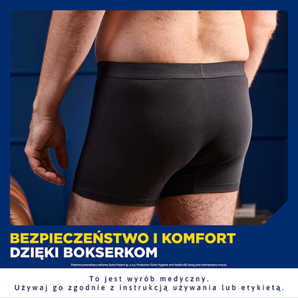TENA Men Protective Boxers Wielorazowe bokserki na lekkie nietrzymanie moczu dla mężczyzn, rozmiar L - WYRÓB MEDYCZNY