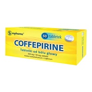COFFEPIRINE Tabletki od bólu głowy, 450 mg + 50 mg, 50 tabletek