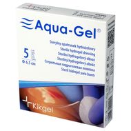 Aqua Gel, Ø 6,5 cm, opatrunek hydrożelowy, 5 opatrunków