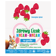 Zdrowy Lizak Mniam-Mniam na gardło, smak malinowy, 40 sztuk