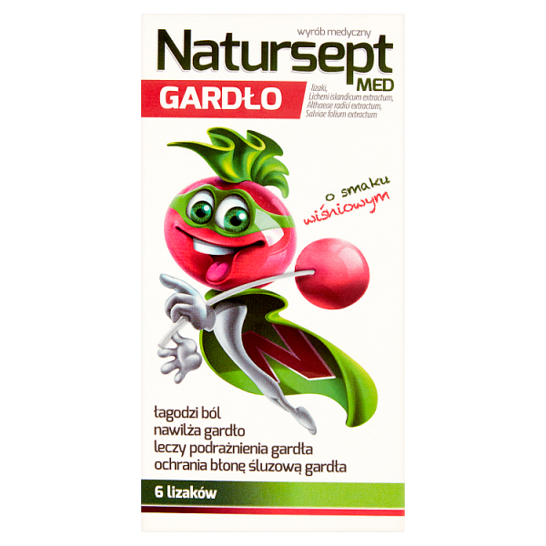 Natursept Med lizaki, smak wiśniowy, 6 sztuk